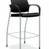 HON Ignition Cafe-Height Stool | Fixed Arms | Black Fabric
