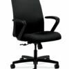 HON Ignition Low-Back Mesh Task Chair | Center-Tilt | Fixed Arms | Black Fabric