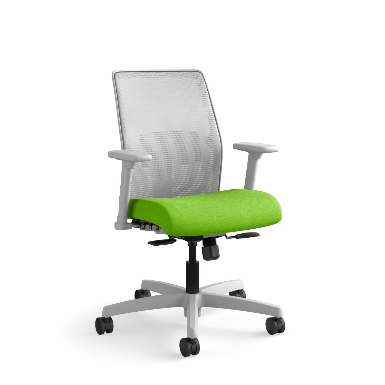 HON Ignition 4-way Stretch Mesh Back Task Chair | Synchro-Tilt Control With Seat Slider | Adjustable Arms | Adjustable Lumbar Support | Fog 4-way Stretch Mesh Back | Pear Seat Fabric | Titanium Frame 2 HON Ignition 4-way Stretch Mesh Back Task Chair | Synchro-Tilt Control With Seat Slider | Adjustable Arms | Adjustable Lumbar Support | Fog 4-way Stretch Mesh Back | Pear Seat Fabric | Titanium Frame - Image 2