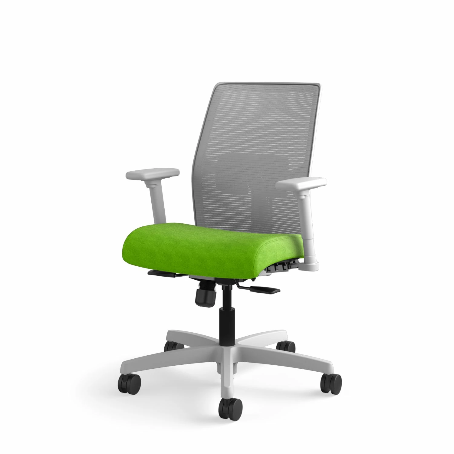 HON Ignition 4-way Stretch Mesh Back Task Chair | Synchro-Tilt Control With Seat Slider | Adjustable Arms | Adjustable Lumbar Support | Fog 4-way Stretch Mesh Back | Pear Seat Fabric | Titanium Frame 12 HON Ignition 4-way Stretch Mesh Back Task Chair | Synchro-Tilt Control With Seat Slider | Adjustable Arms | Adjustable Lumbar Support | Fog 4-way Stretch Mesh Back | Pear Seat Fabric | Titanium Frame - Image 12