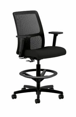HON Ignition Task Stool | Hard Casters | Black 4-way Stretch Mesh Back | Black Seat Fabric | Standard Base | Black Frame