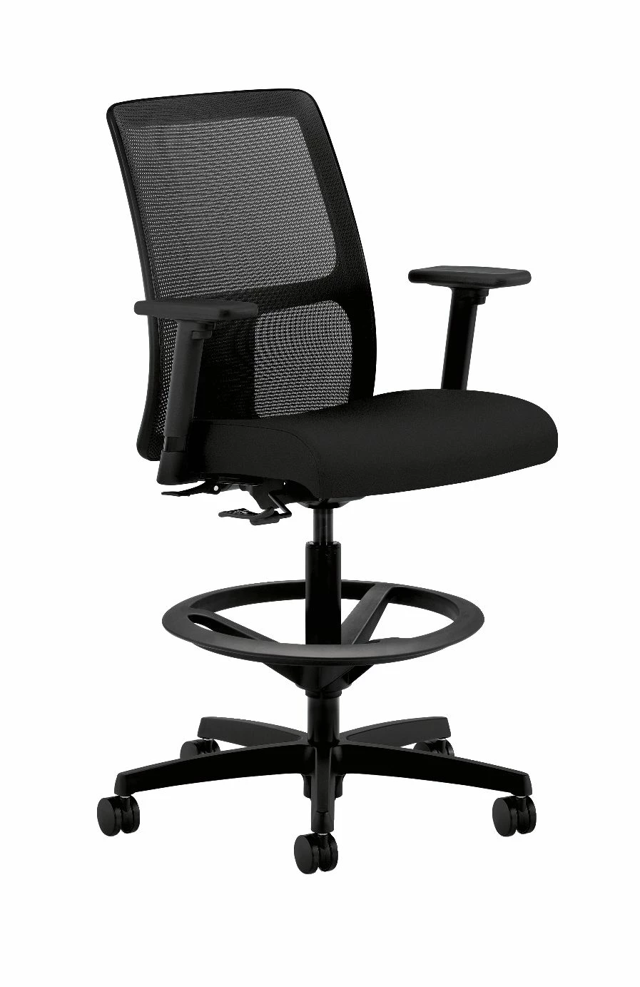HON Ignition Task Stool | Hard Casters | Black 4-way Stretch Mesh Back | Black Seat Fabric | Standard Base | Black Frame 1 HON Ignition Task Stool | Hard Casters | Black 4-way Stretch Mesh Back | Black Seat Fabric | Standard Base | Black Frame