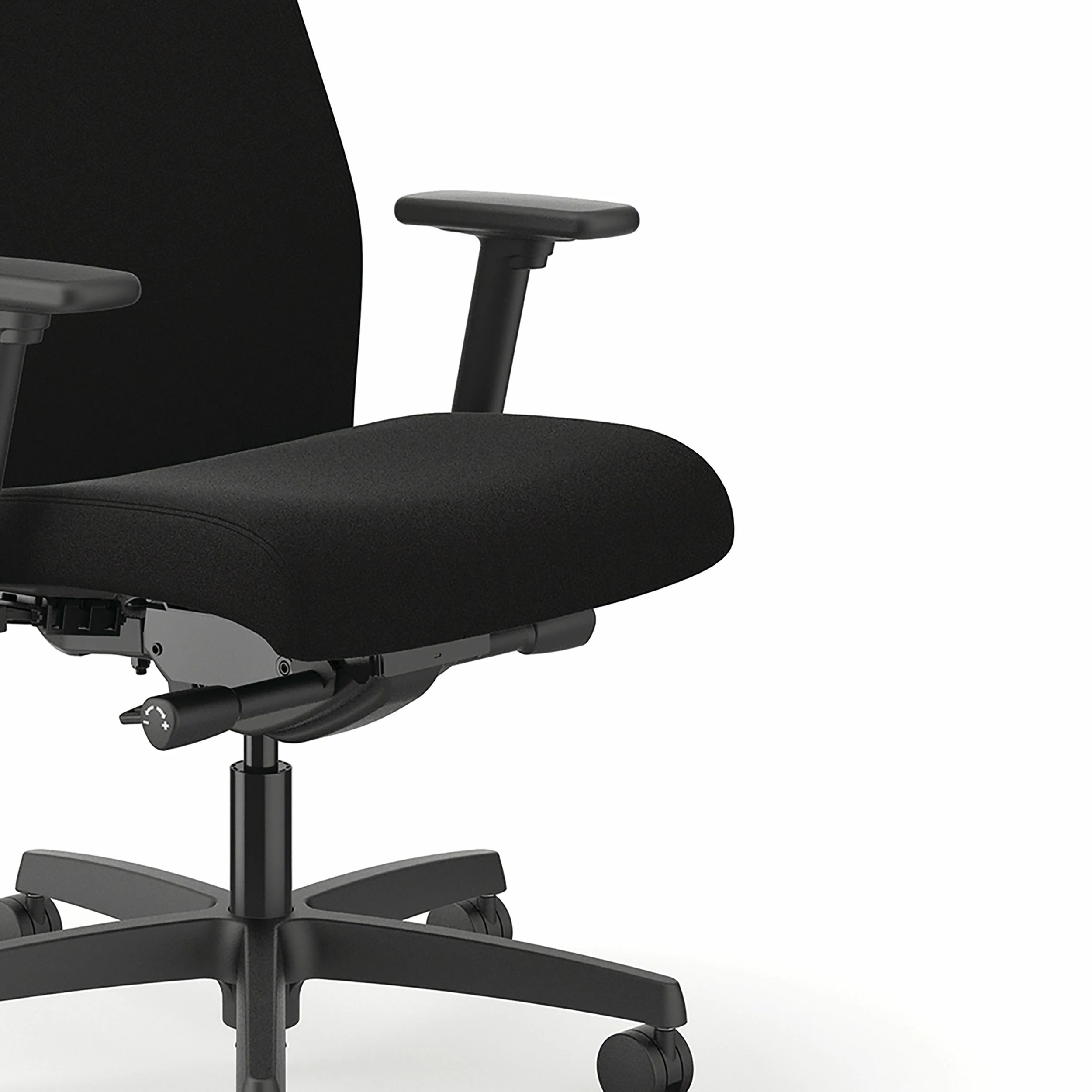 HON Ignition Mid-Back Task Chair | Easy Assembly | Advanced Synchro-Tilt Control | Hard Casters | Height- And Width-Adjustable Arms | Black Frame | Black Fabric 2 HON Ignition Mid-Back Task Chair | Easy Assembly | Advanced Synchro-Tilt Control | Hard Casters | Height- And Width-Adjustable Arms | Black Frame | Black Fabric - Image 2