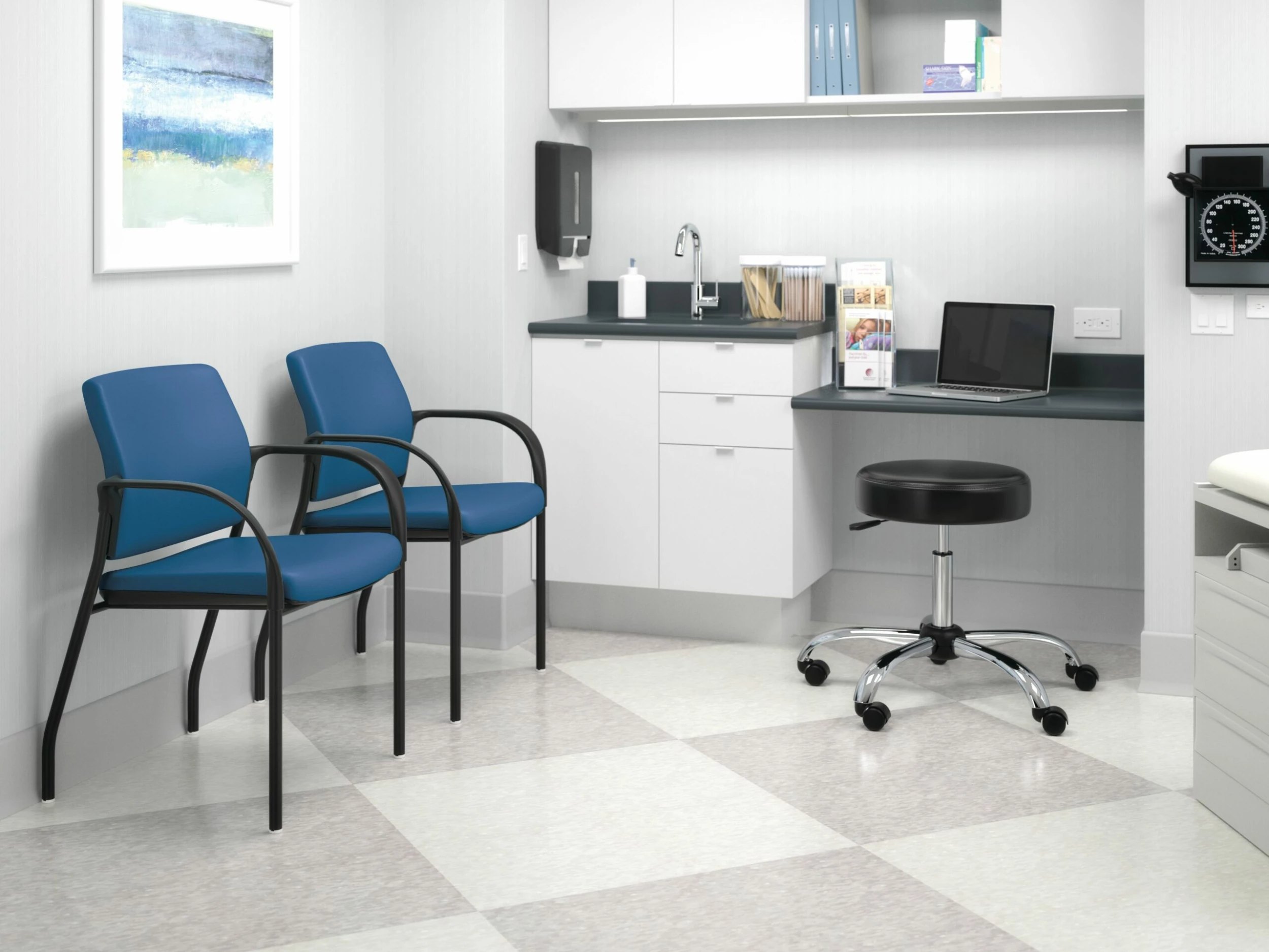 HON Medical Stool | Black Vinyl 2 HON Medical Stool | Black Vinyl - Image 2