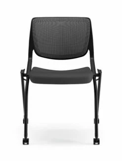 HON Motivate Knit Mesh Back Nesting Stacking Chair | Black Mesh Back | Onyx Shell | Black Frame | Black Fabric -DHP SHOP HON Motivate HMN2.N.A.IM .ON .CU10.BLCK 000 001