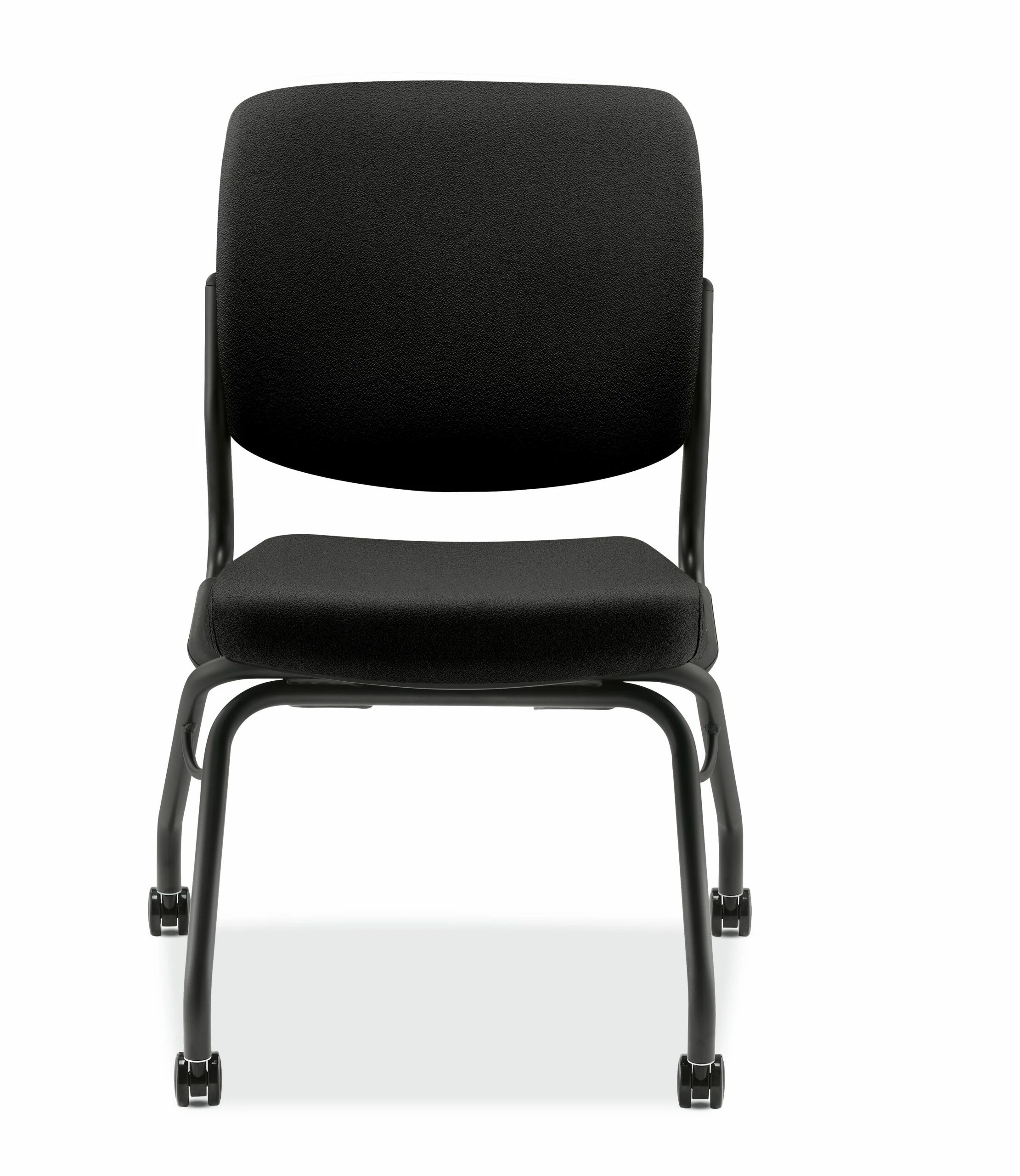 HON Perpetual Upholstered Back Nesting Chair | Flex Motion | Casters | Black Frame | Black Fabric 3 HON Perpetual Upholstered Back Nesting Chair | Flex Motion | Casters | Black Frame | Black Fabric - Image 3