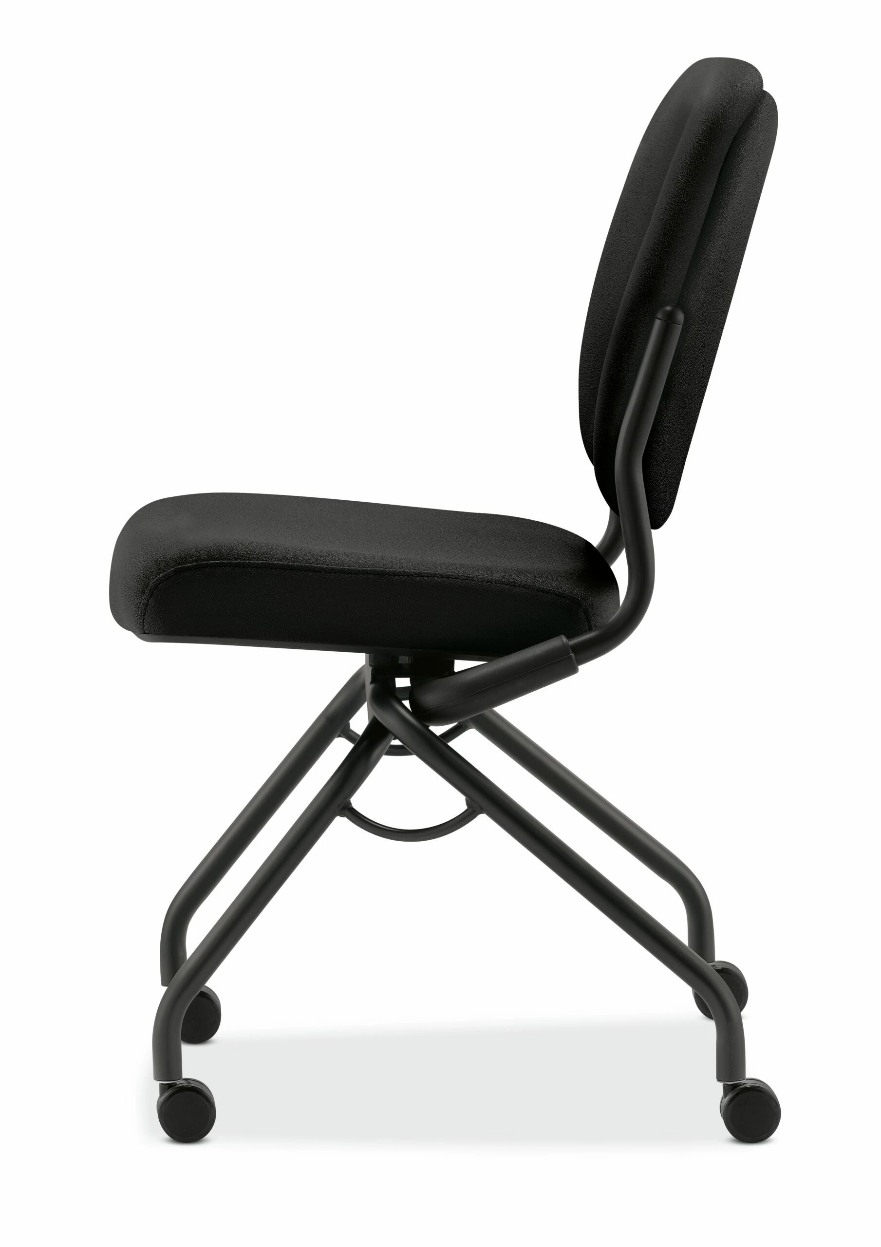 HON Perpetual Upholstered Back Nesting Chair | Flex Motion | Casters | Black Frame | Black Fabric 5 HON Perpetual Upholstered Back Nesting Chair | Flex Motion | Casters | Black Frame | Black Fabric - Image 5