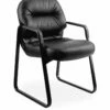 HON Pillow-Soft Guest Chair | Fixed Arms | Black Leather