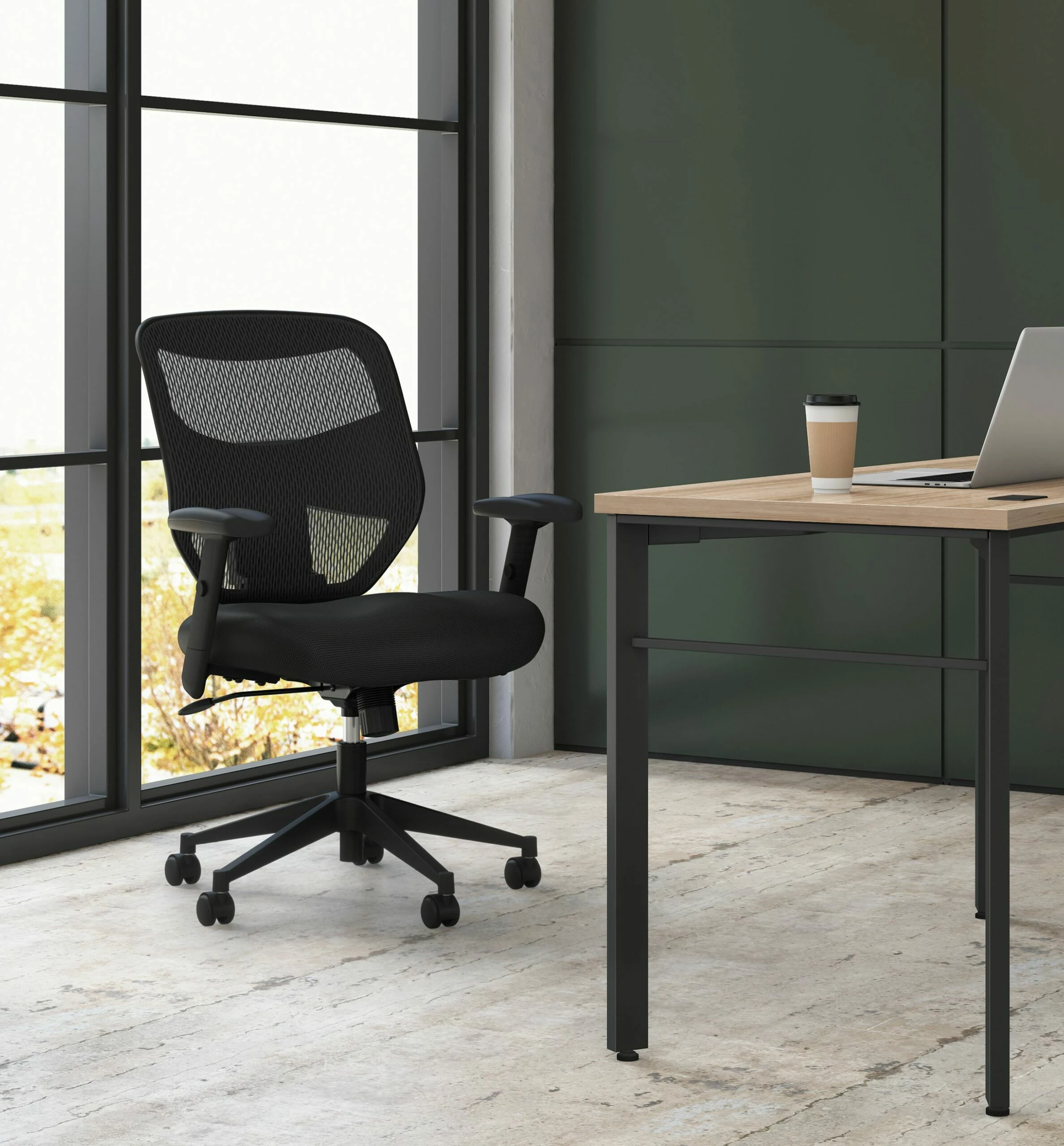 HON Prominent Mesh High-Back Task Chair | Center-Tilt | Adjustable Arms | Black Sandwich Mesh Seat 7 HON Prominent Mesh High-Back Task Chair | Center-Tilt | Adjustable Arms | Black Sandwich Mesh Seat - Image 7