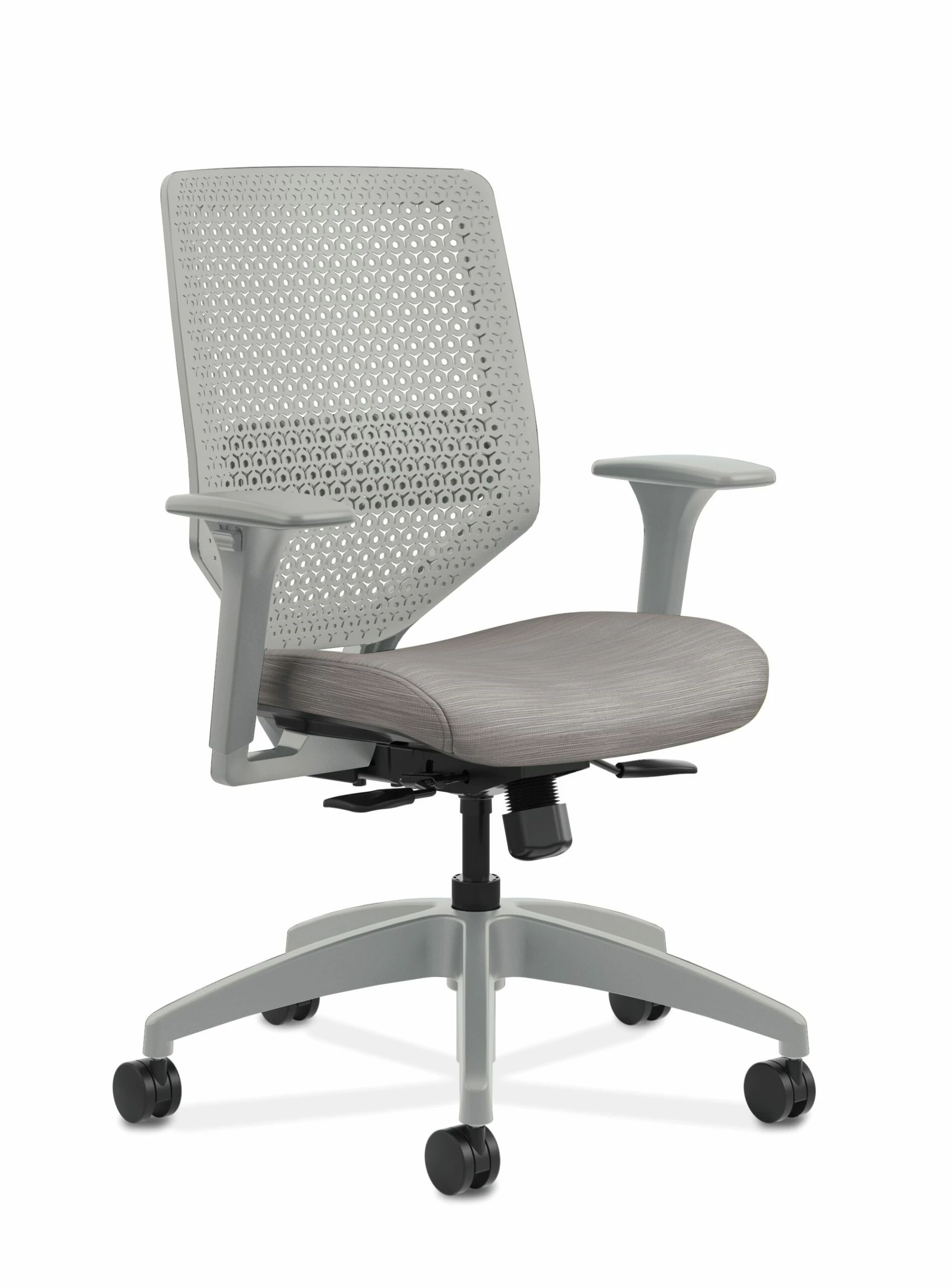 HON Solve Mid-Back Task Chair | Titanium ReActiv Back | Black Frame | Easy Assembly | Sterling Seat Fabric 1 HON Solve Mid-Back Task Chair | Titanium ReActiv Back | Black Frame | Easy Assembly | Sterling Seat Fabric