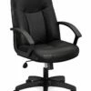 HON High-Back Executive Chair | Center-Tilt | Fixed Arms | Black Bonded Leather