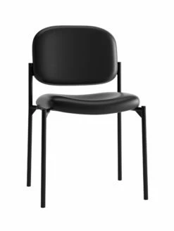 HON Scatter Stacking Guest Chair | Black Bonded Leather