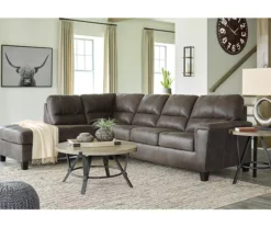 Signature Design By Ashley Navi Smoke Faux Leather Sleeper Sectional With Left-Facing Chaise -DHP SHOP combo760012 3