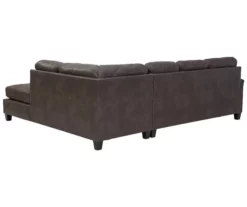Signature Design By Ashley Navi Smoke Faux Leather Sleeper Sectional With Right-Facing Chaise -DHP SHOP combo760013 2