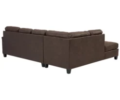 Signature Design By Ashley Navi Chestnut Faux Leather Sectional With Left-Facing Chaise -DHP SHOP combo760014 2