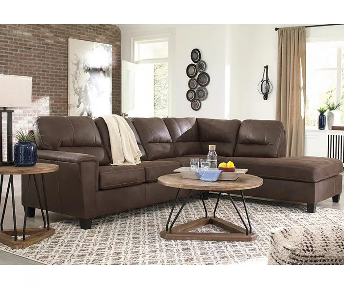 Signature Design By Ashley Navi Chestnut Faux Leather Sectional With Right-Facing Chaise 4 Signature Design By Ashley Navi Chestnut Faux Leather Sectional With Right-Facing Chaise - Image 4