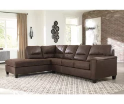 Signature Design By Ashley Navi Chestnut Faux Leather Sleeper Sectional With Left-Facing Chaise 7 Signature Design By Ashley Navi Chestnut Faux Leather Sleeper Sectional With Left-Facing Chaise -DHP SHOP combo760016 2