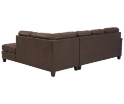 Signature Design By Ashley Navi Chestnut Faux Leather Sleeper Sectional With Right-Facing Chaise 8 Signature Design By Ashley Navi Chestnut Faux Leather Sleeper Sectional With Right-Facing Chaise -DHP SHOP combo760017 3