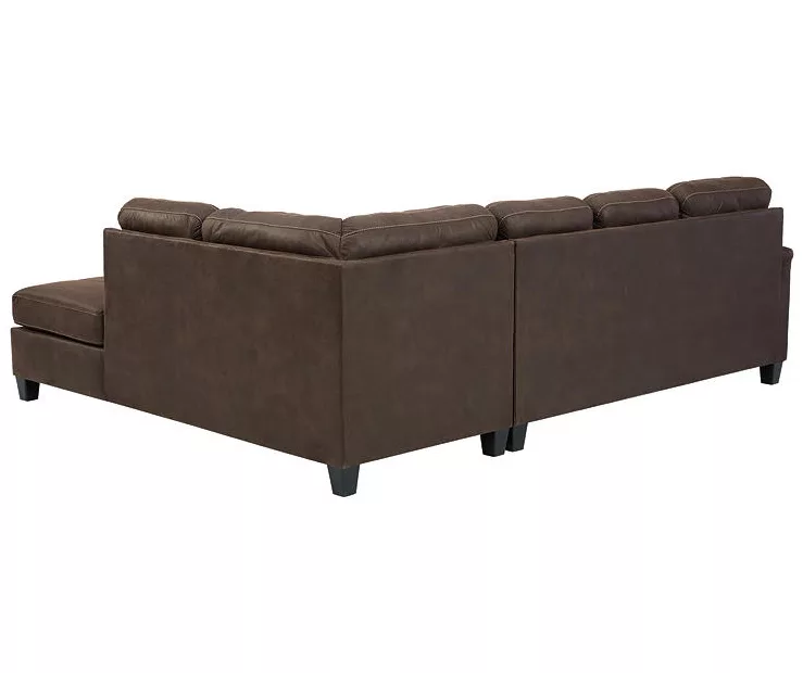 Signature Design By Ashley Navi Chestnut Faux Leather Sleeper Sectional With Right-Facing Chaise 4 Signature Design By Ashley Navi Chestnut Faux Leather Sleeper Sectional With Right-Facing Chaise - Image 4