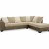 Signature Design By Ashley Keskin Corduroy Faux Leather Sectional With Right-Facing Chaise