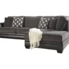 Signature Design By Ashley Kumasi Gray Faux Leather Sectional With Right-Facing Chaise