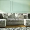 Broyhill Parkdale Dove Sectional & Ottoman Set