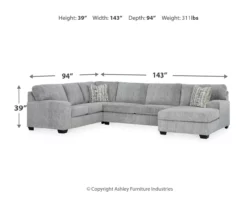 Broyhill Pembrey Pewter 3-Piece Sectional -DHP SHOP combo980194 5